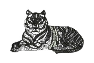 Reviewing Tiger Lying Down Zentangle for Gifts