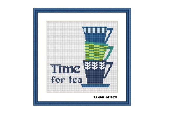 Reviewing Time for Tea Kitchen Cross Stitch for Etsy Shops